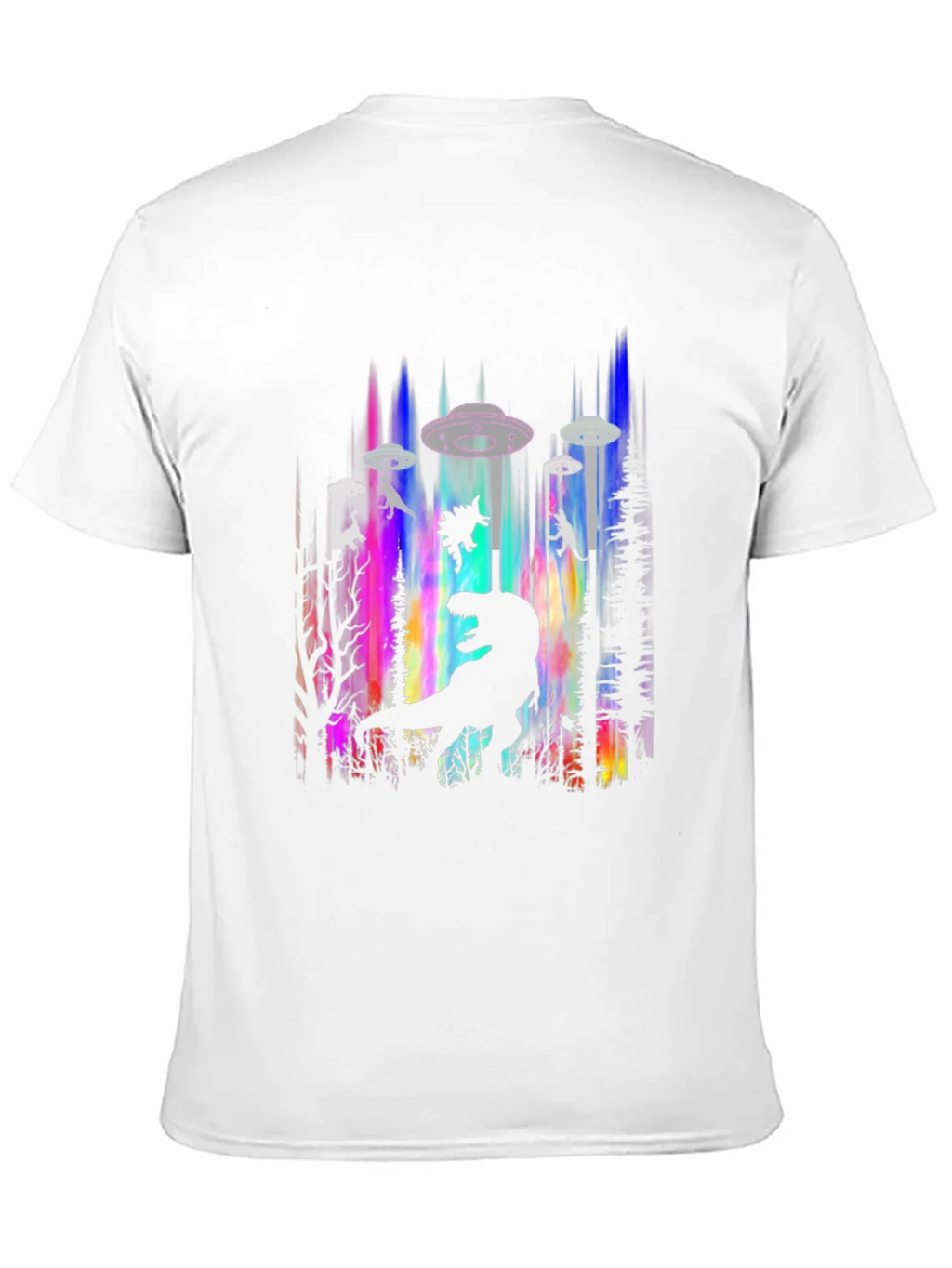 Dinosaur Alien Abduction Graphic Tee