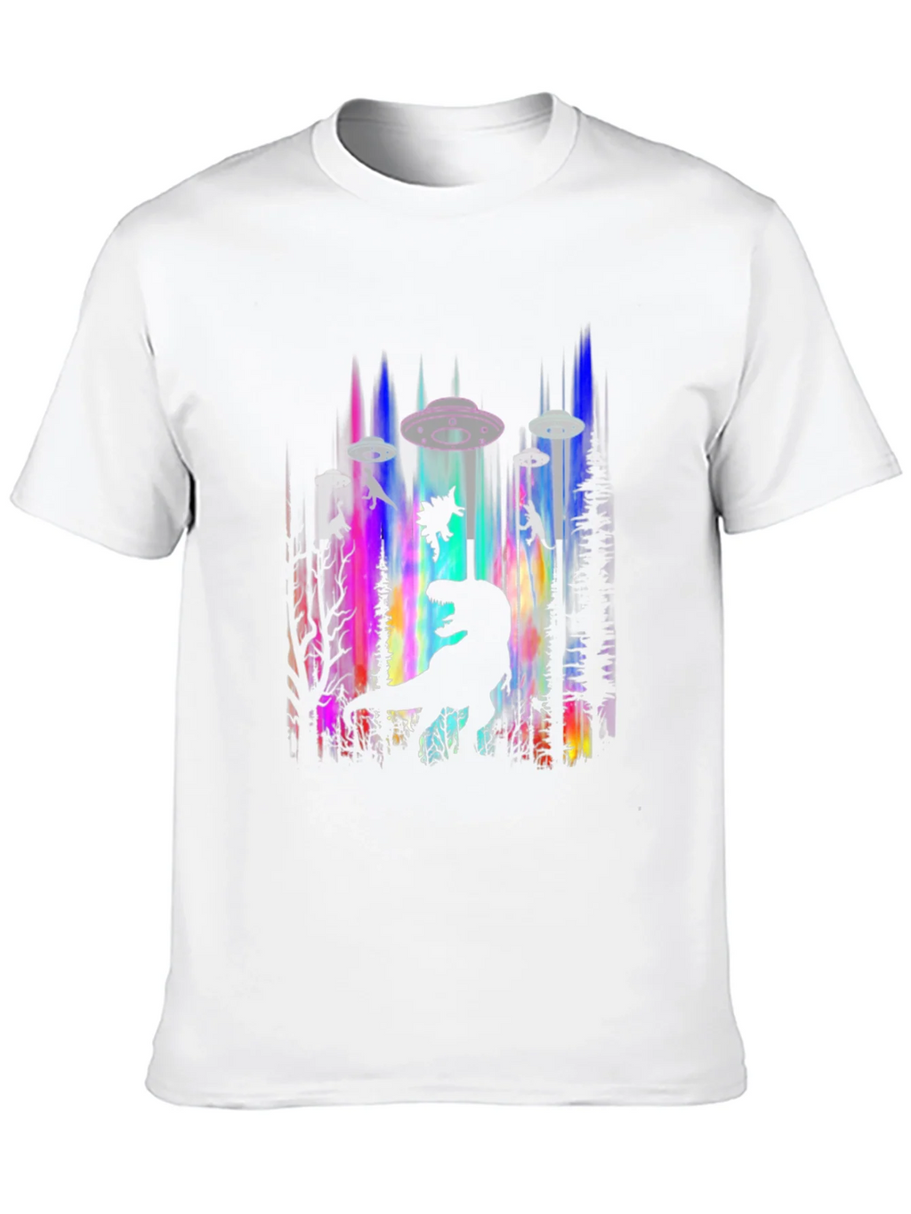 Dinosaur Alien Abduction Graphic Tee