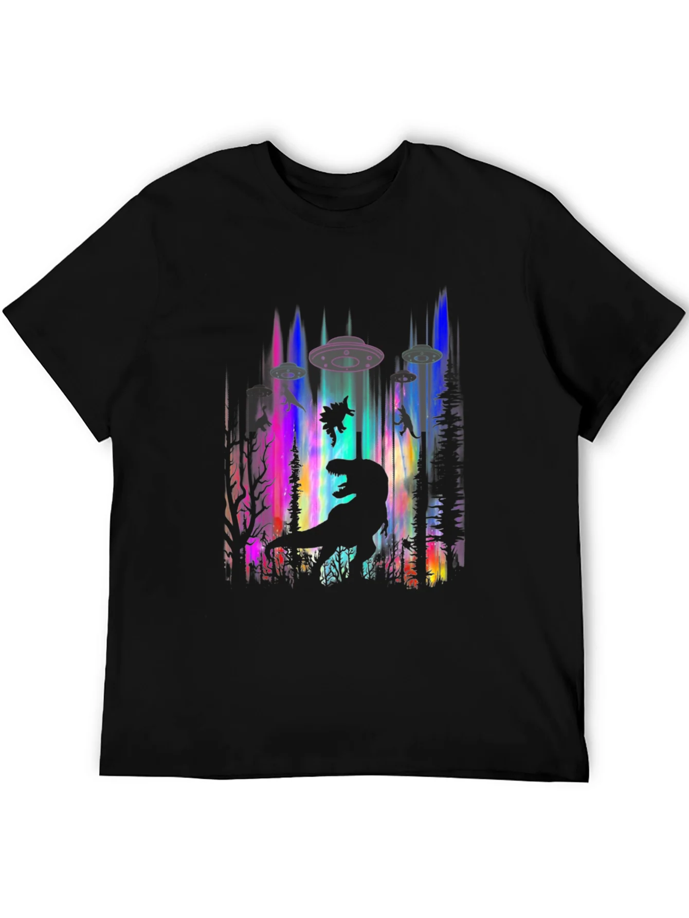Dinosaur Alien Abduction Graphic Tee