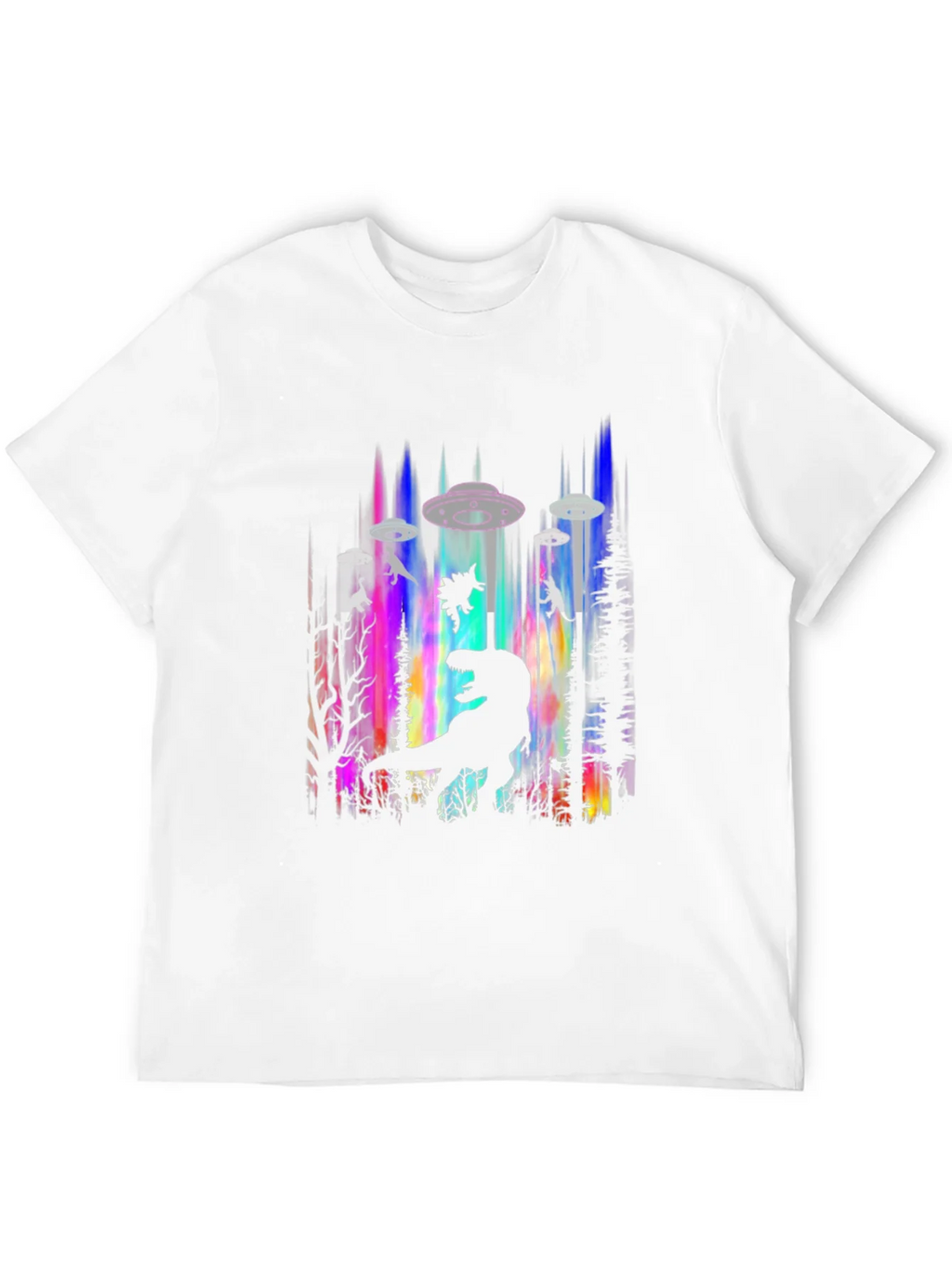 Dinosaur Alien Abduction Graphic Tee