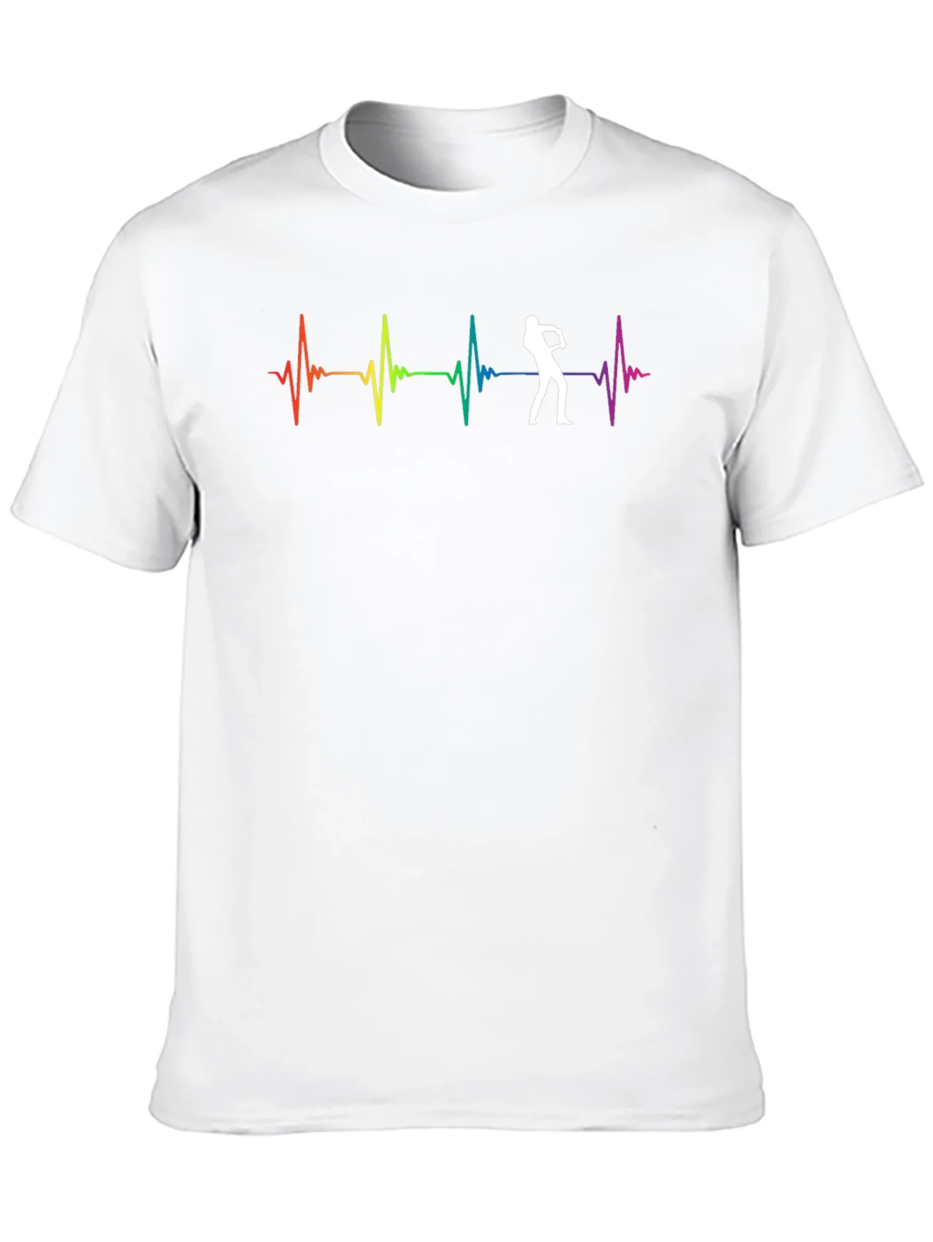 Rainbow Heartbeat Saxophone Player Graphic Tee
