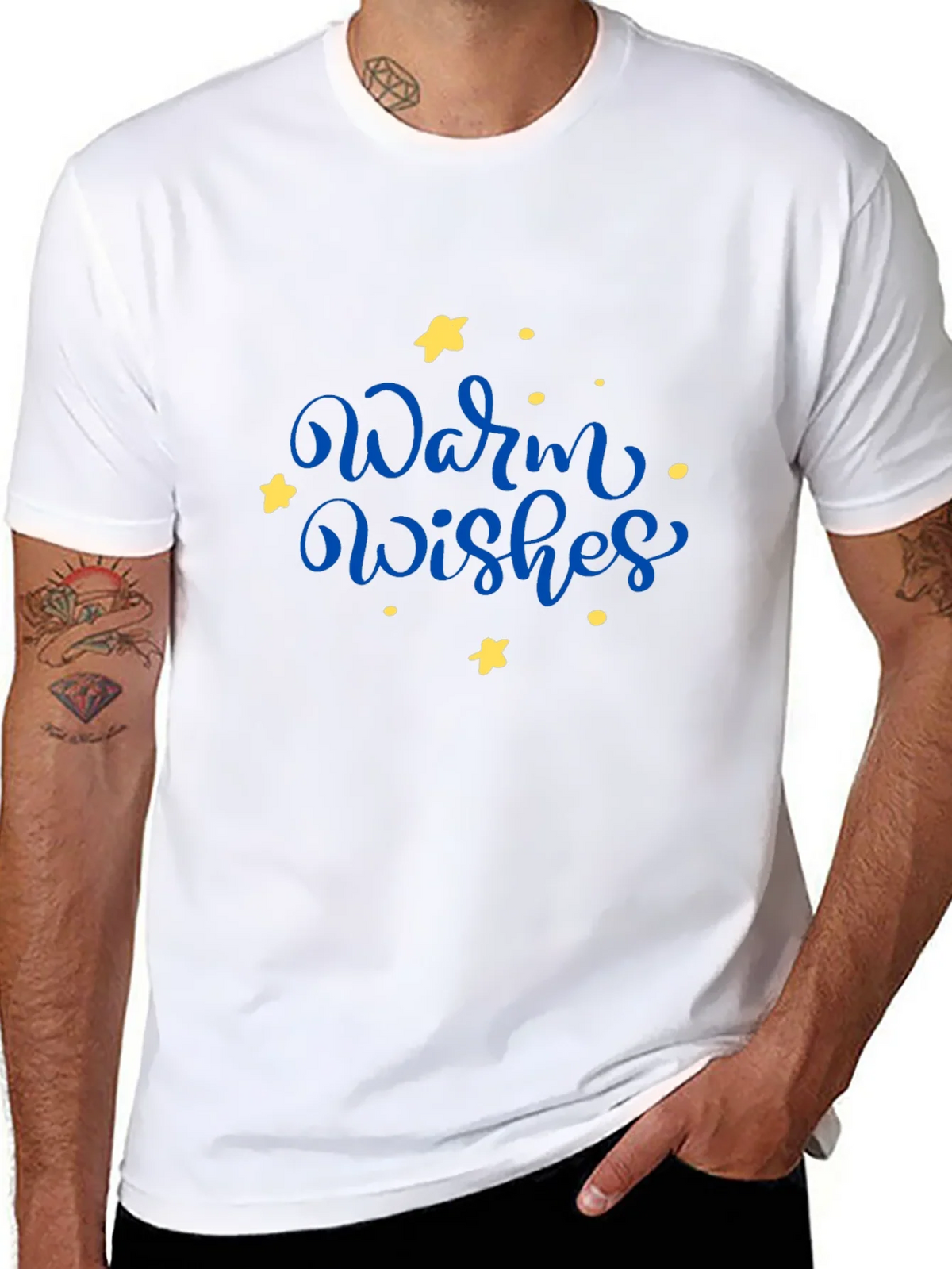 Warm Wishes Graphic Tee - Black Casual T-Shirt