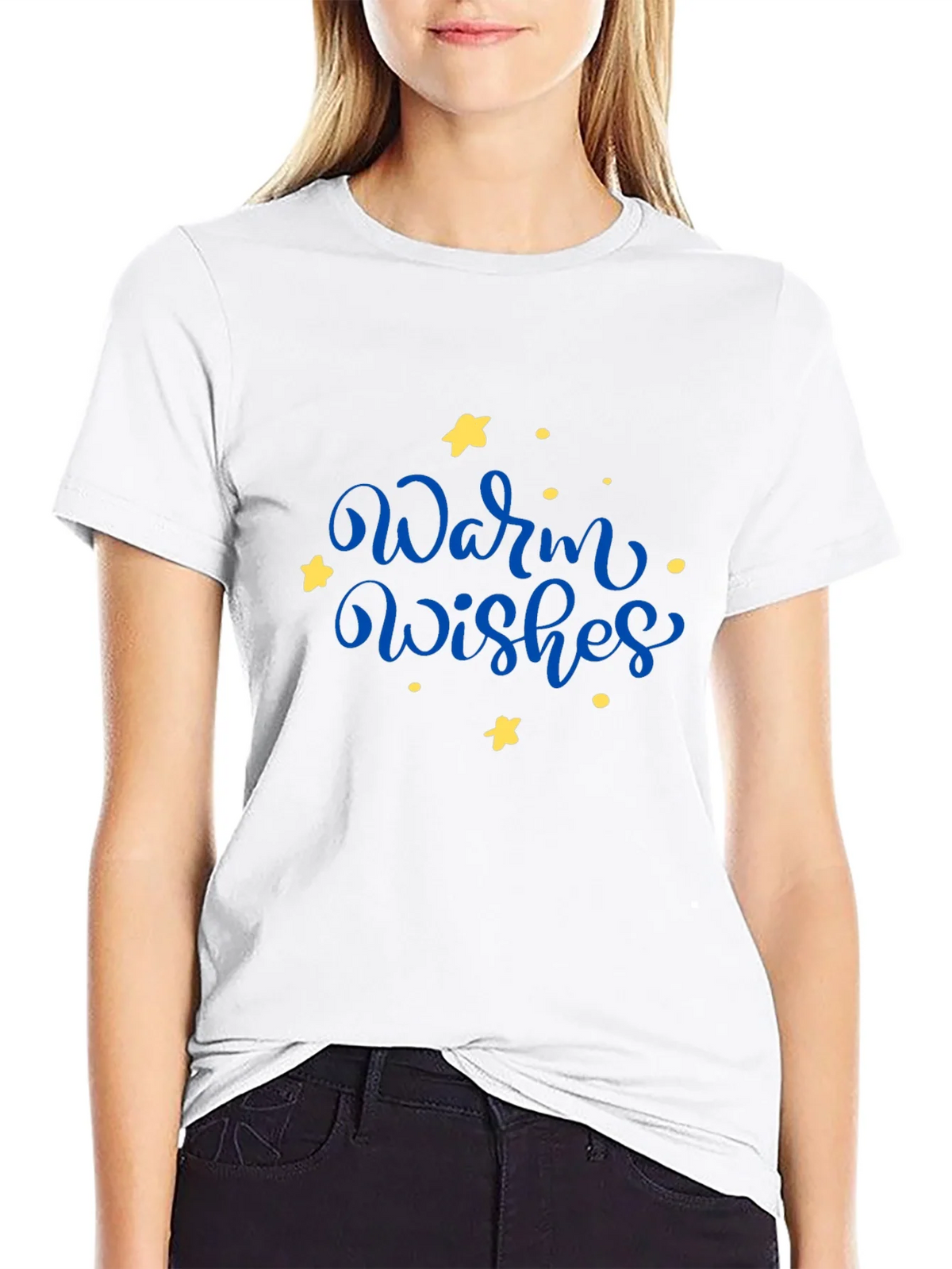 Warm Wishes Graphic Tee - Black Casual T-Shirt