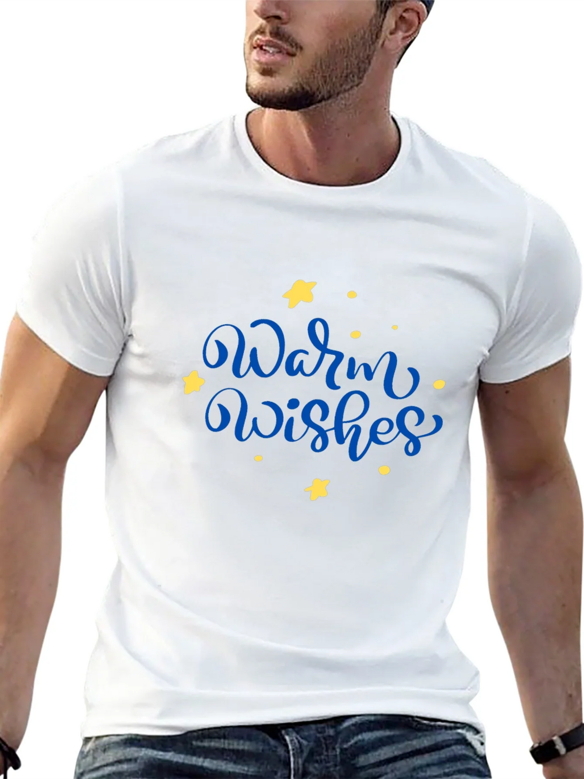 Warm Wishes Graphic Tee - Black Casual T-Shirt