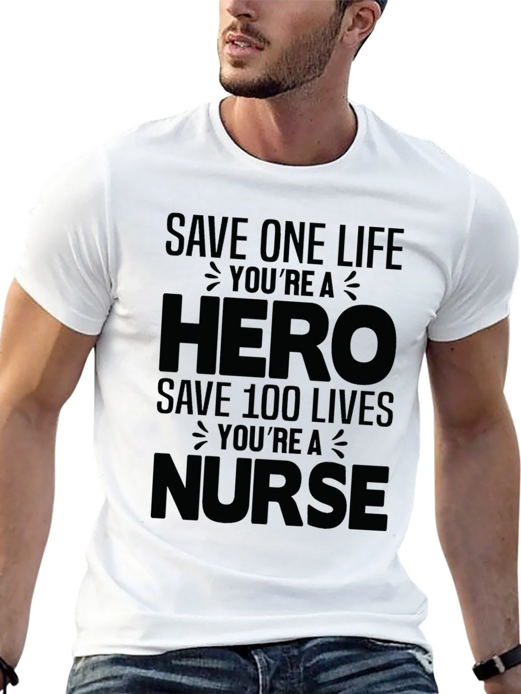 Hero Nurse Graphic Tee - Black Unisex T-Shirt