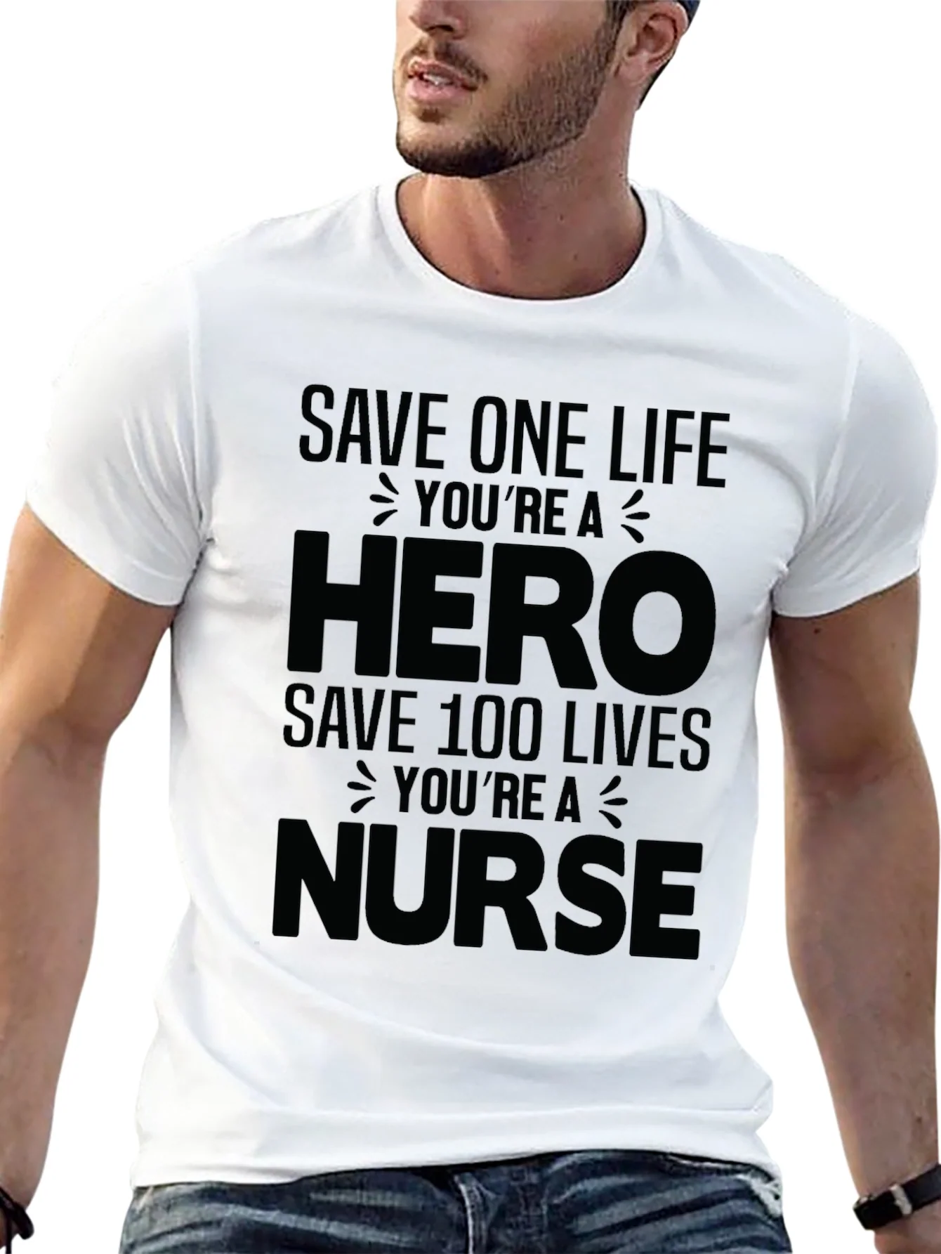 Hero Nurse Graphic Tee - Black Unisex T-Shirt