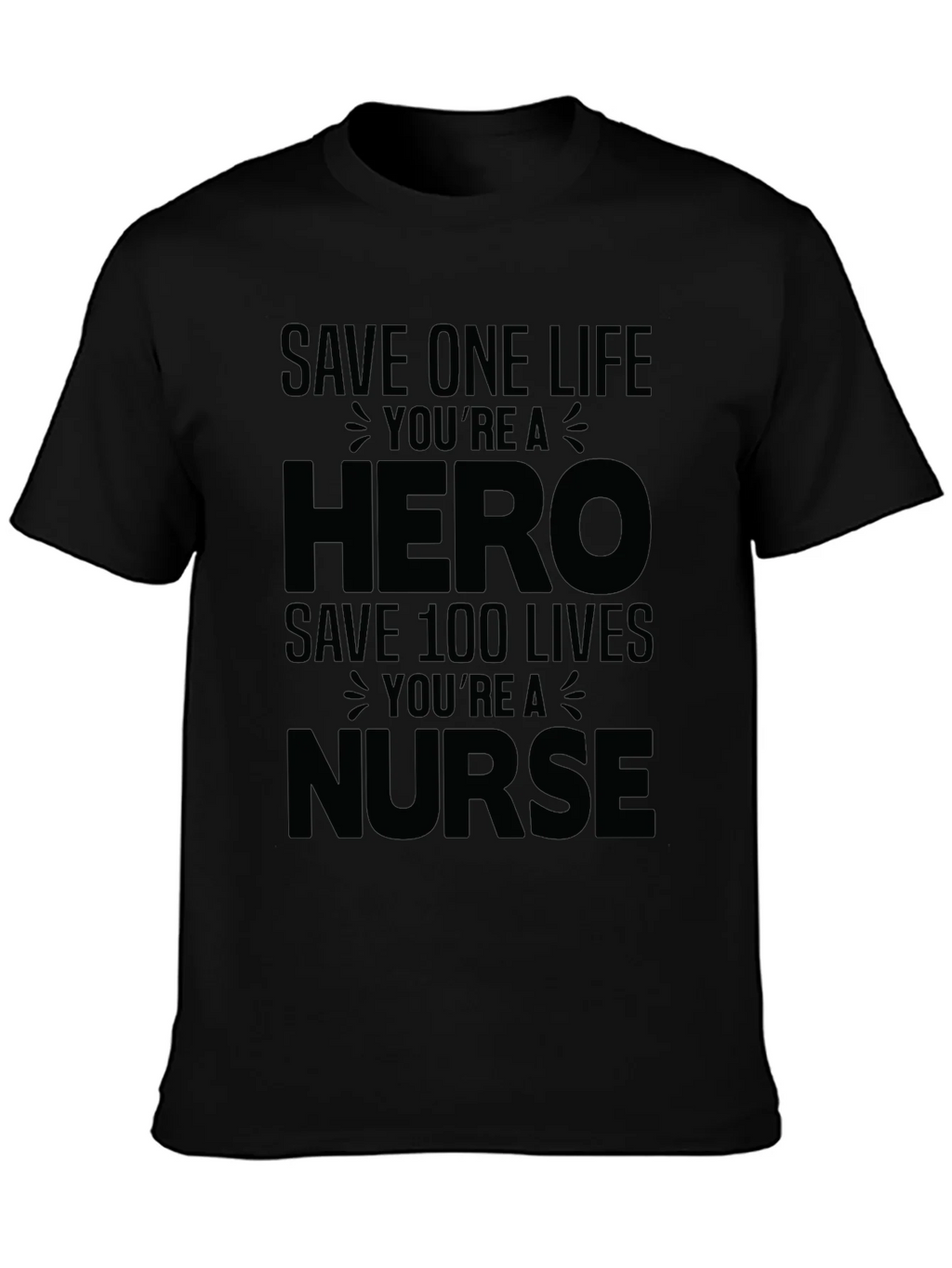 Hero Nurse Graphic Tee - Black Unisex T-Shirt