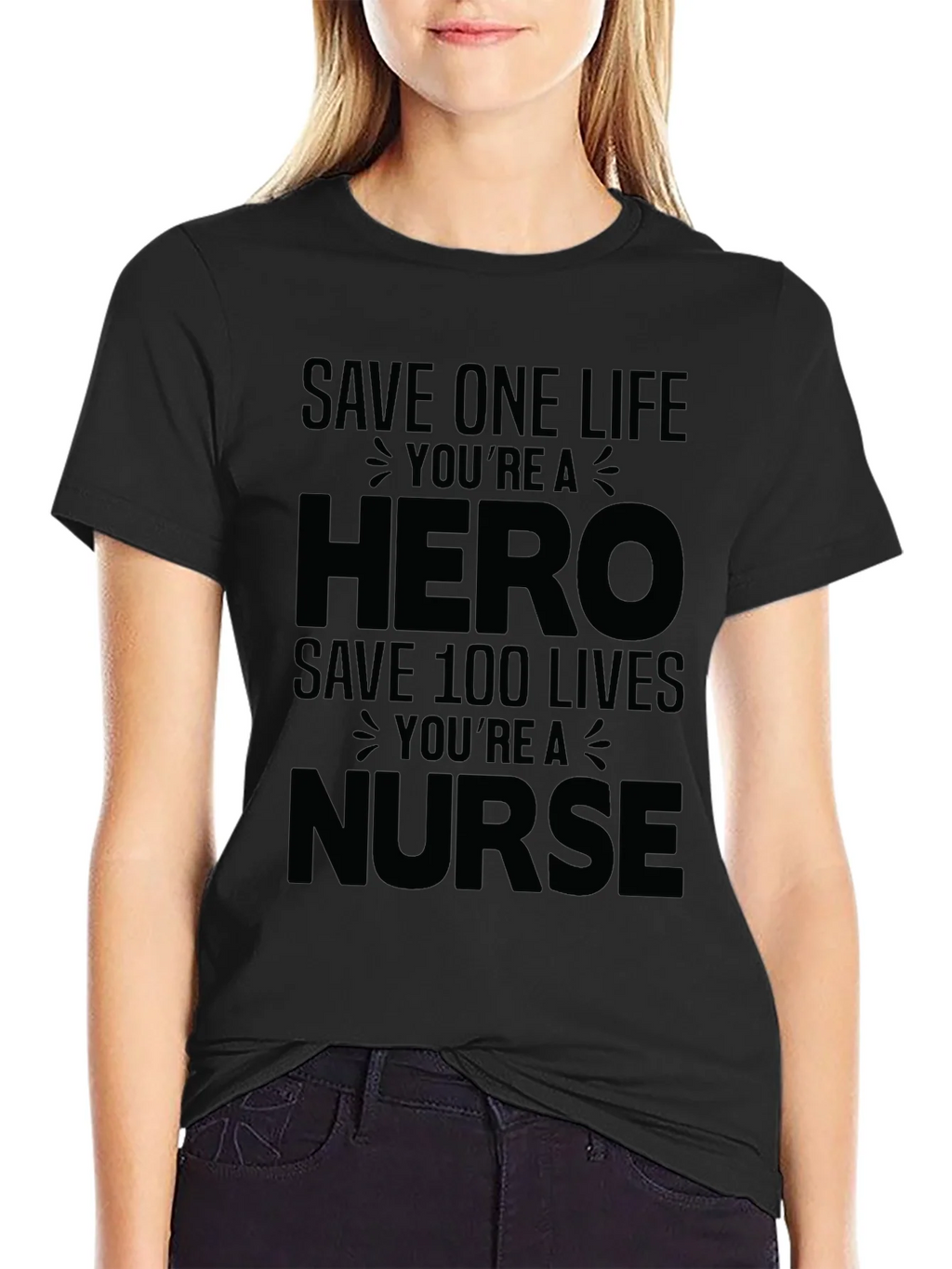 Hero Nurse Graphic Tee - Black Unisex T-Shirt