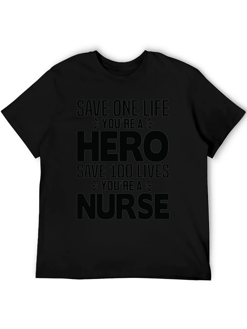 Hero Nurse Graphic Tee - Black Unisex T-Shirt