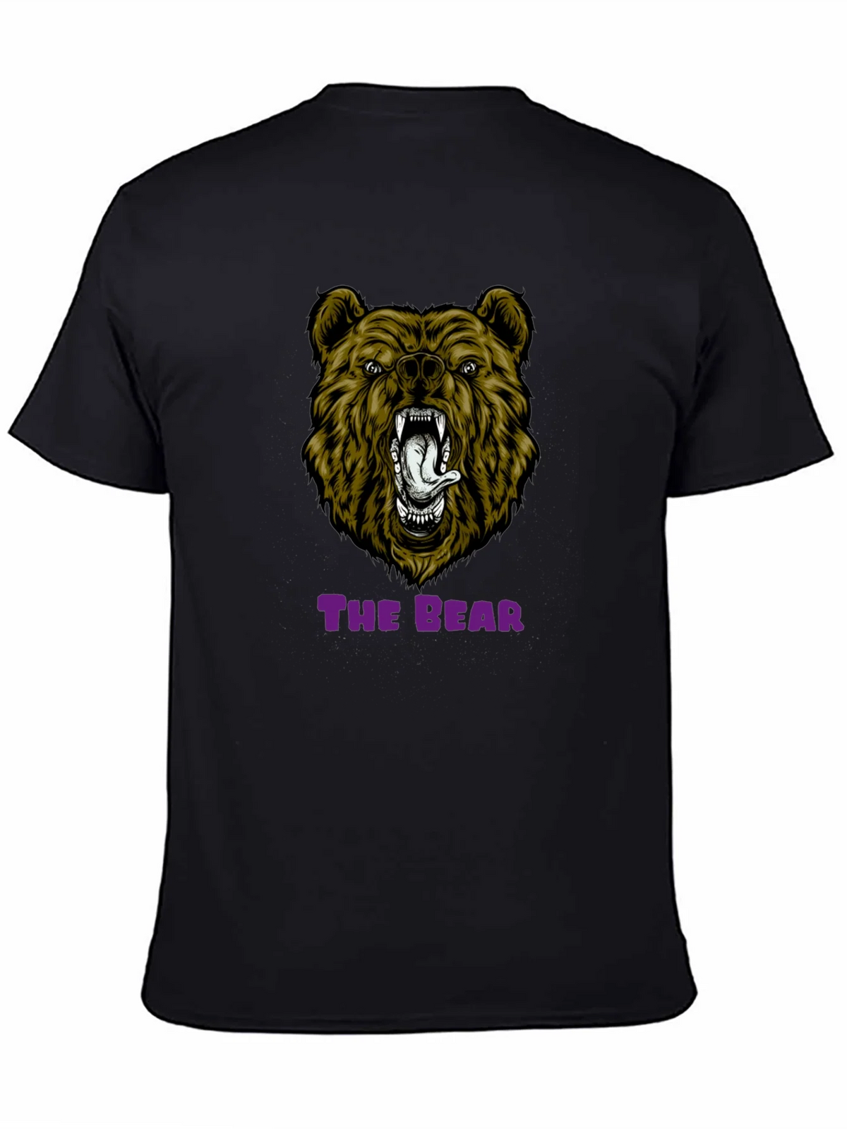 Bear Graphic Print T-Shirt - Mens Black Tee