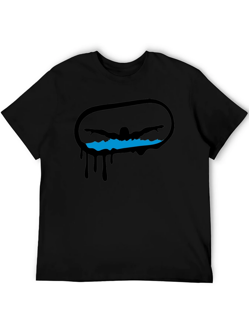 Swimmer Graphic Black T-Shirt