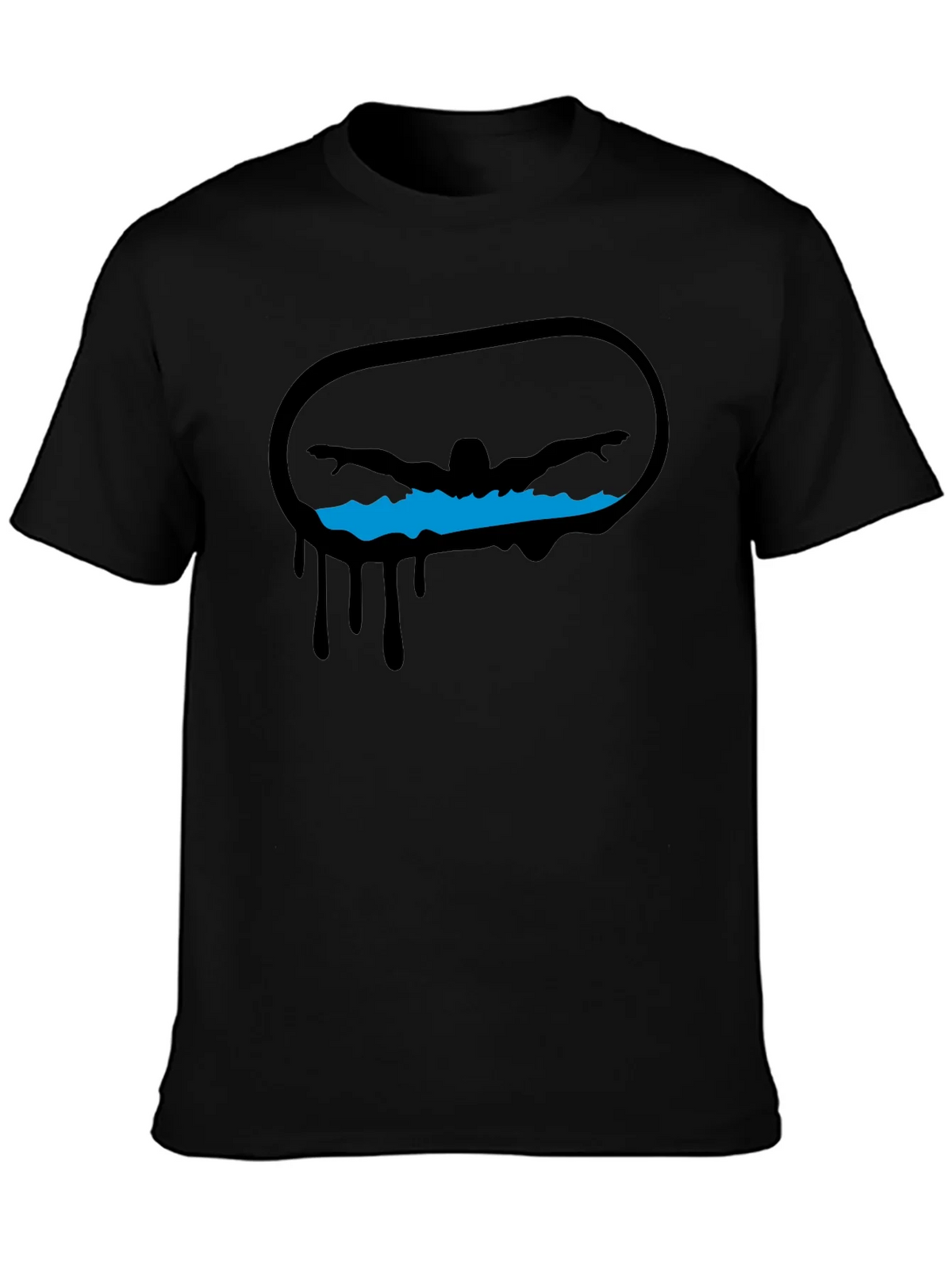 Swimmer Graphic Black T-Shirt