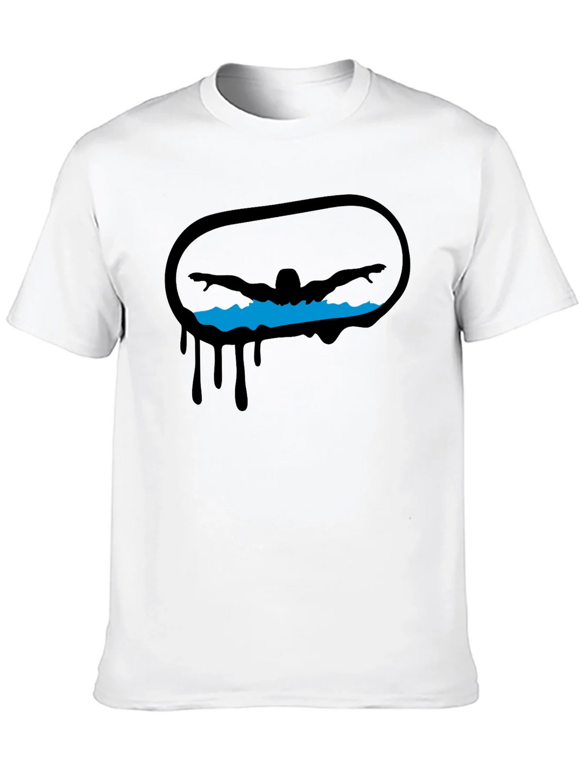 Swimmer Graphic Black T-Shirt