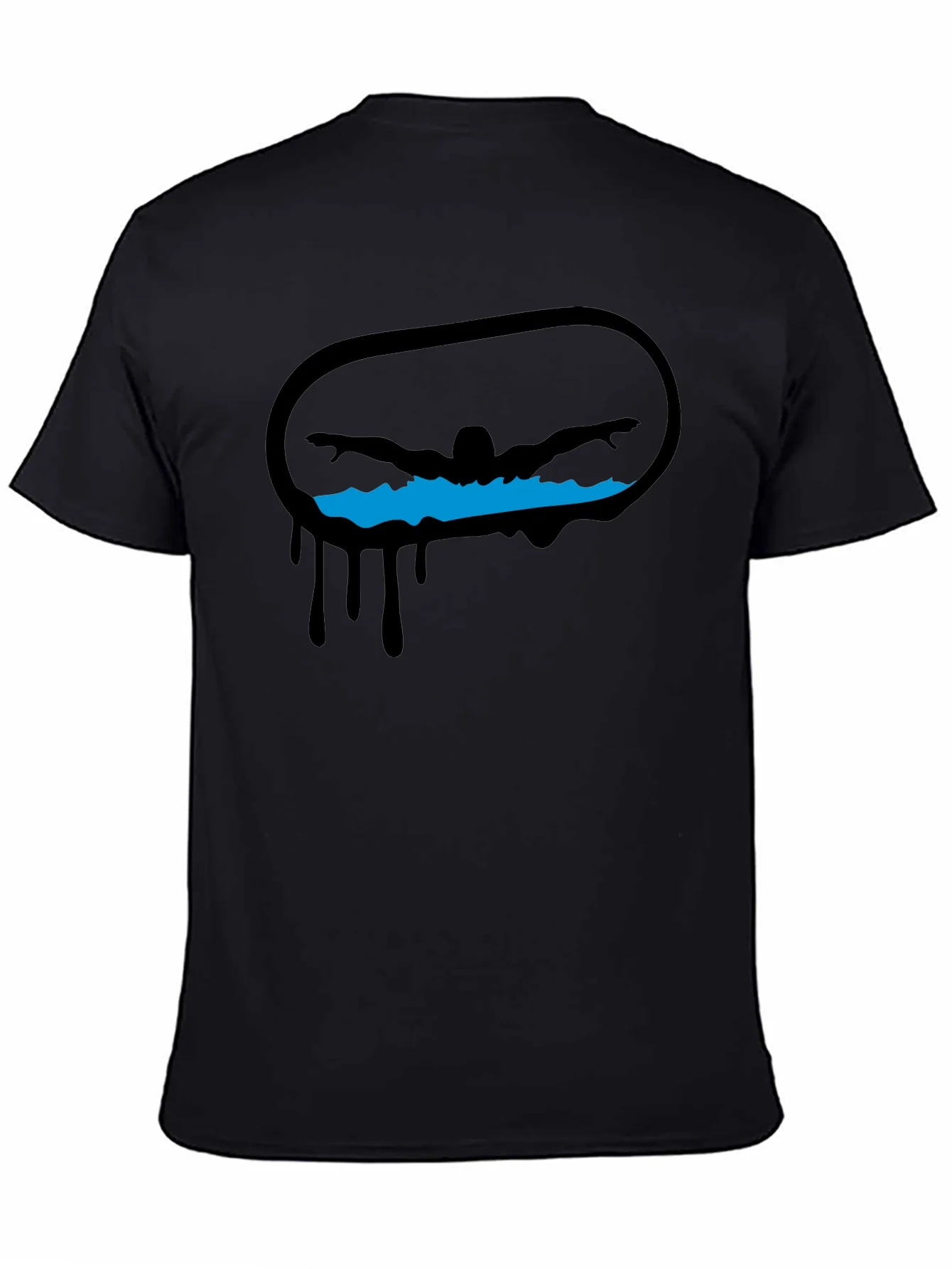 Swimmer Graphic Black T-Shirt