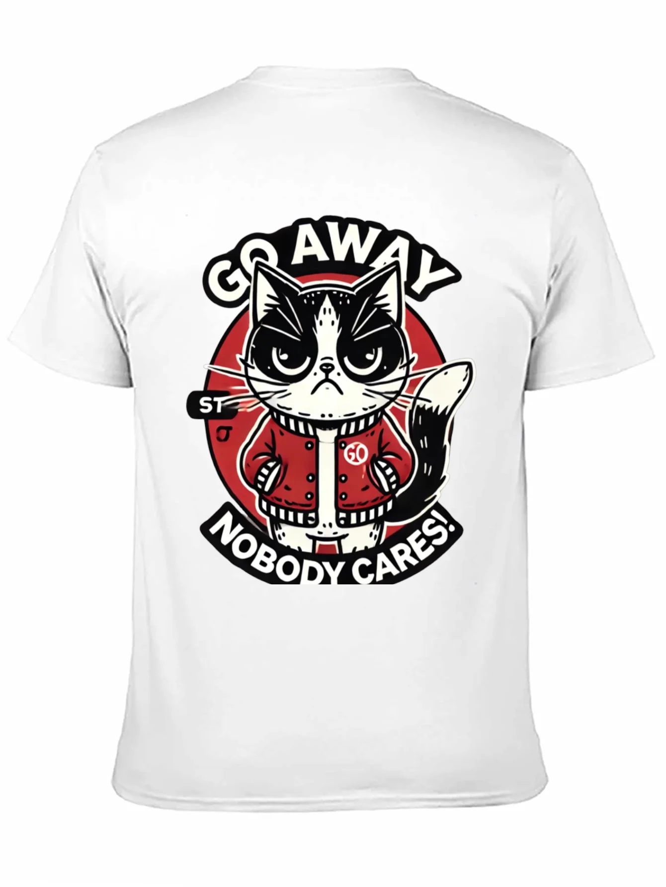 Go Away Cat T-Shirt Funny Graphic Tee