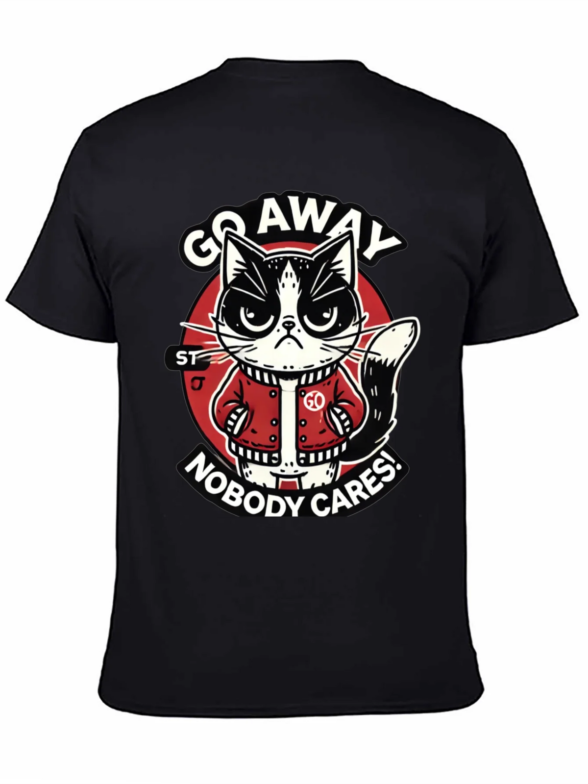Go Away Cat T-Shirt Funny Graphic Tee