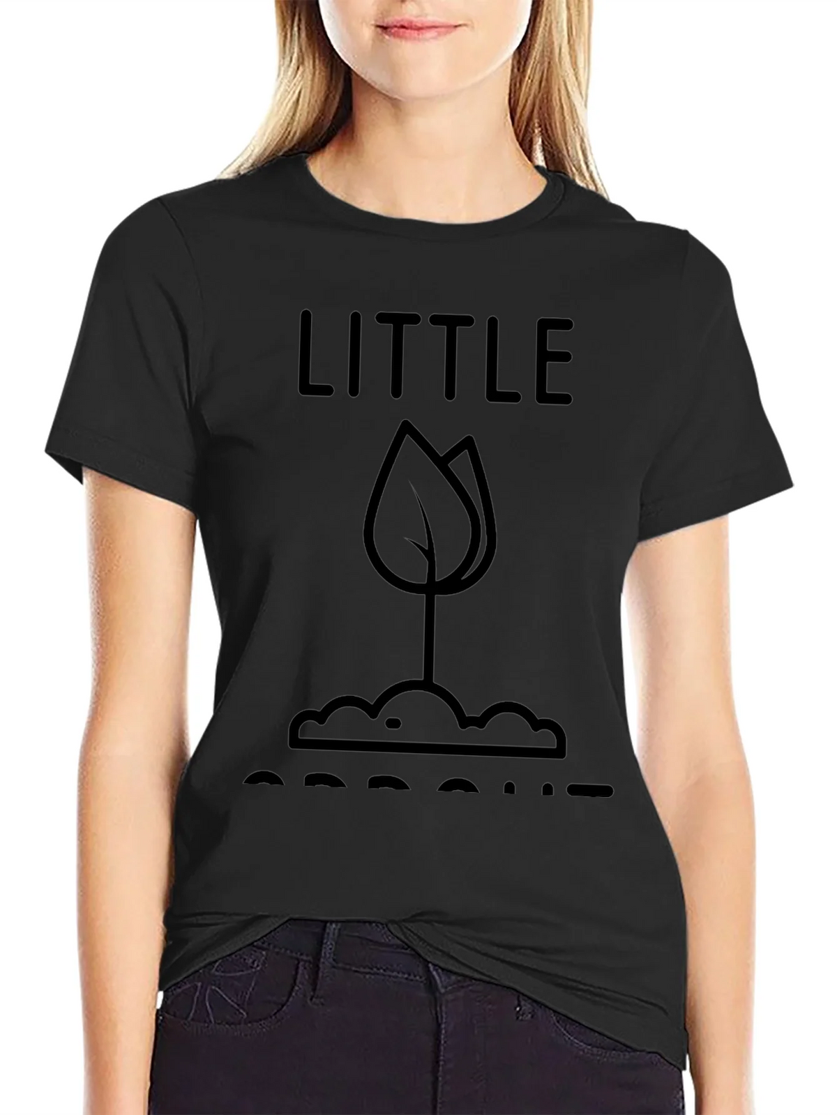 Little Sprout T-Shirt - Black Graphic Tee