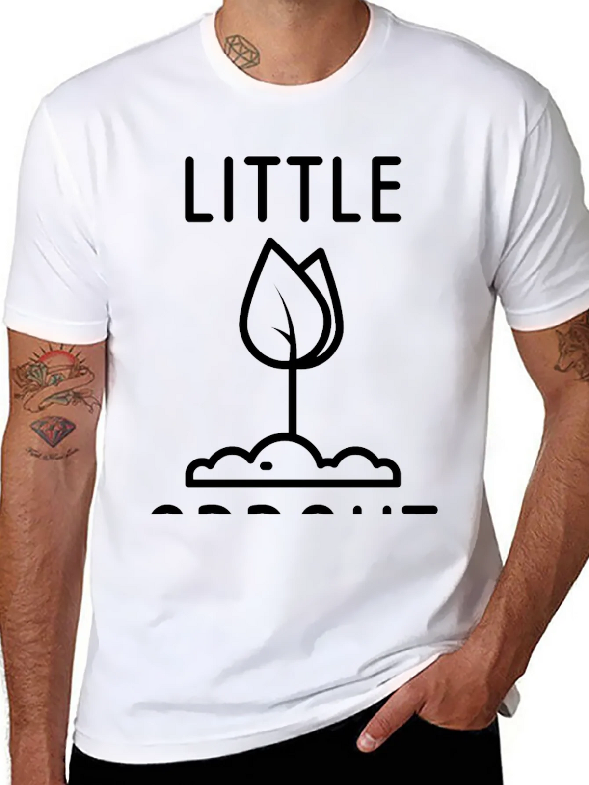 Little Sprout T-Shirt - Black Graphic Tee