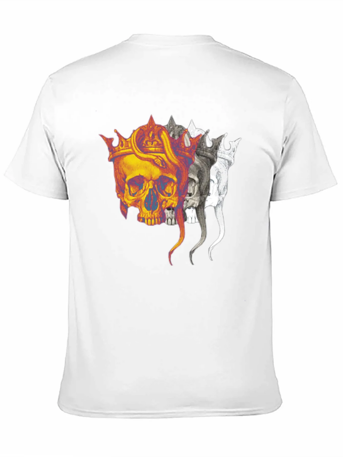 Skull Crown Graphic Print Black T-Shirt
