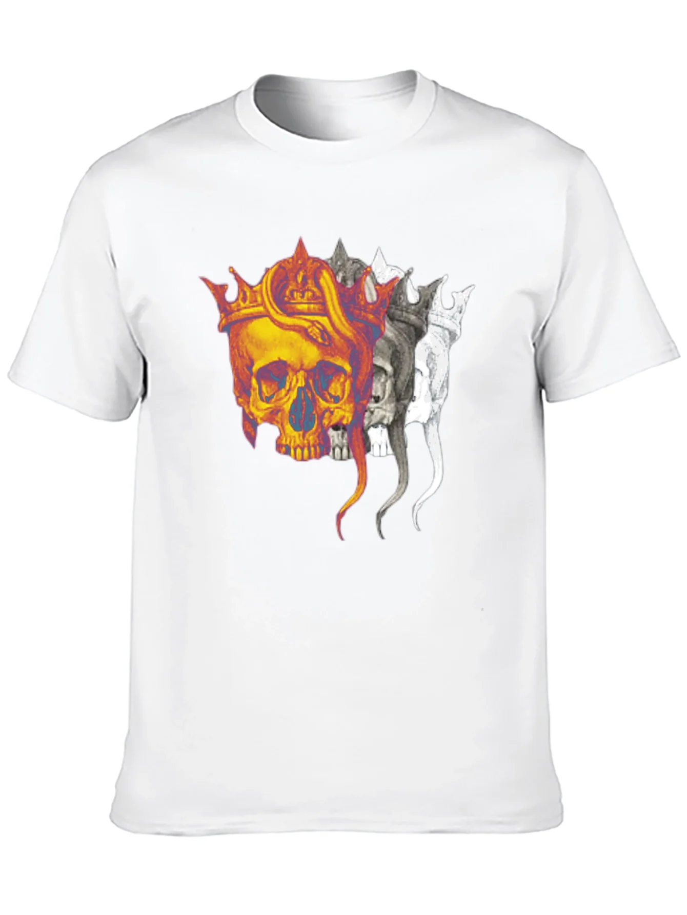 Skull Crown Graphic Print Black T-Shirt