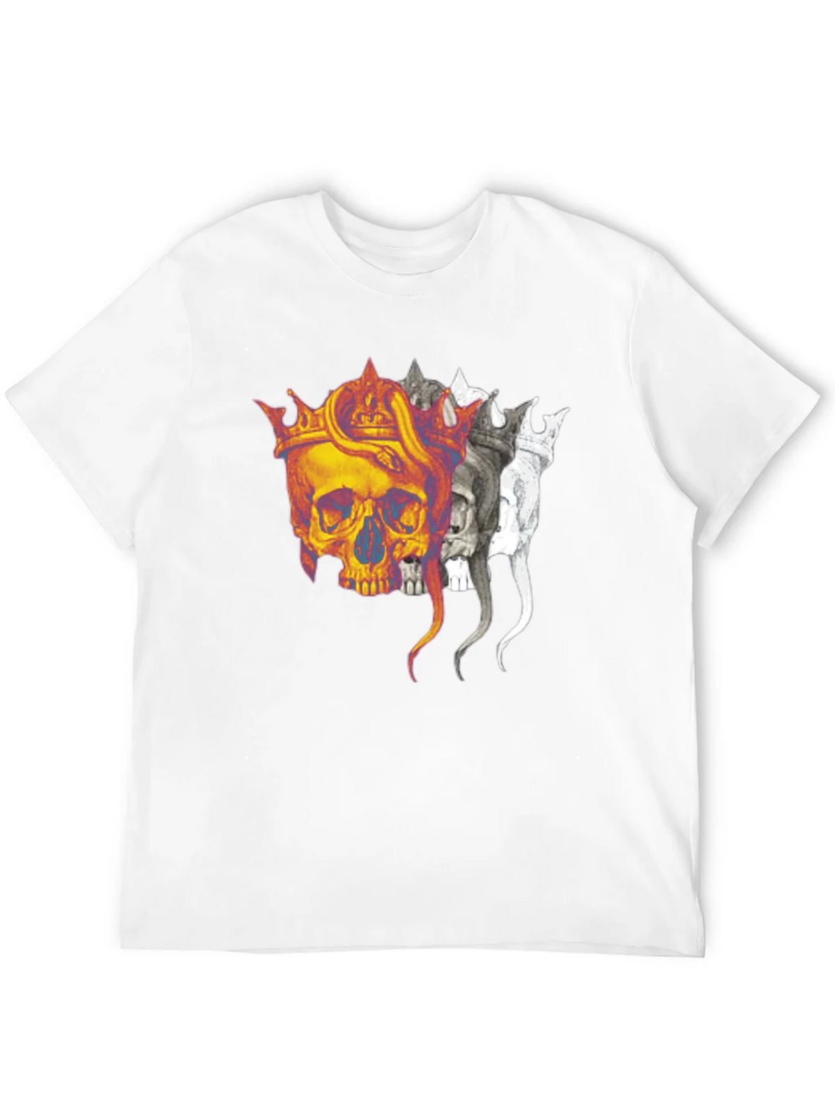 Skull Crown Graphic Print Black T-Shirt