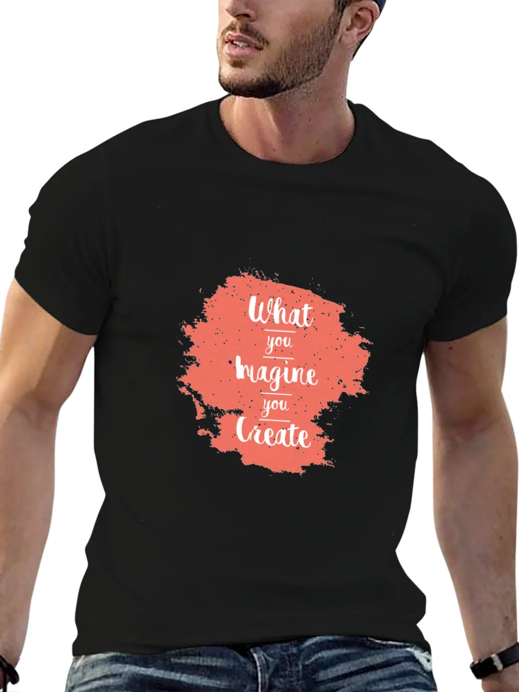 Imagine Create Black Graphic Tee