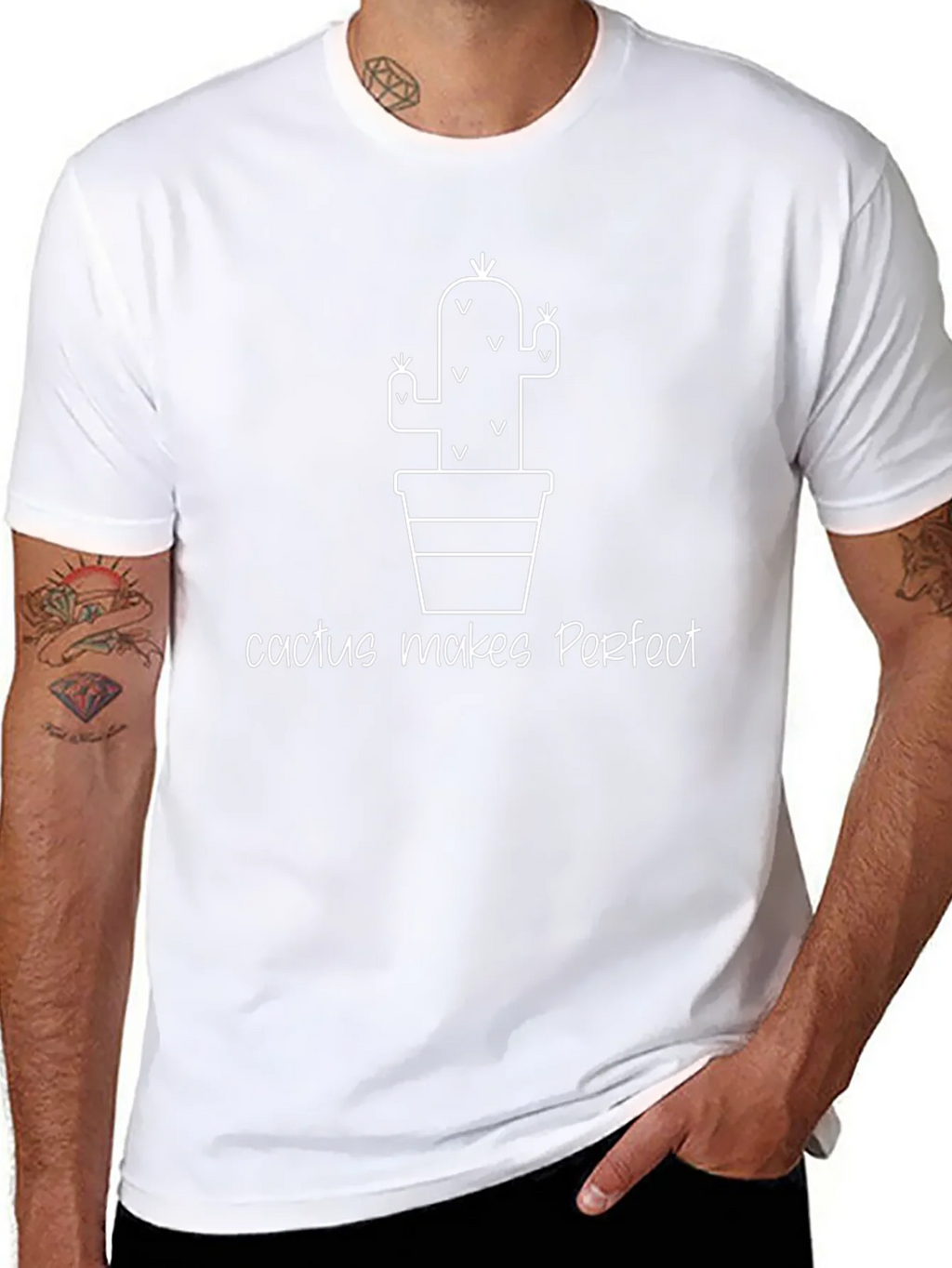 Cactus Makes Perfect T-Shirt - Black Novelty Tee