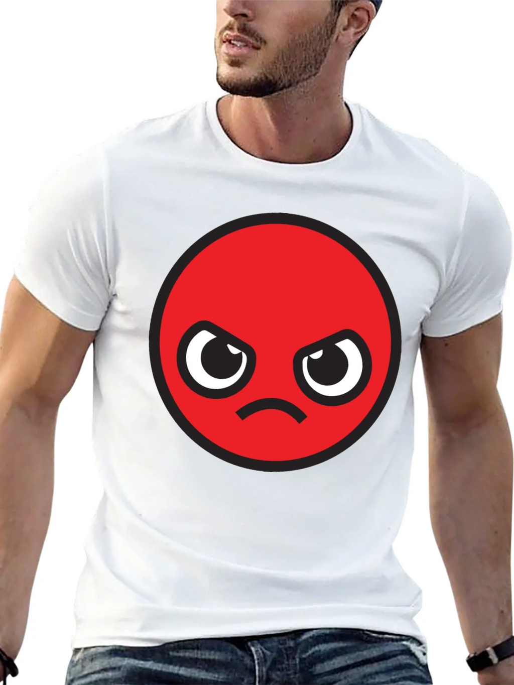 Angry Emoji Graphic Black T-Shirt