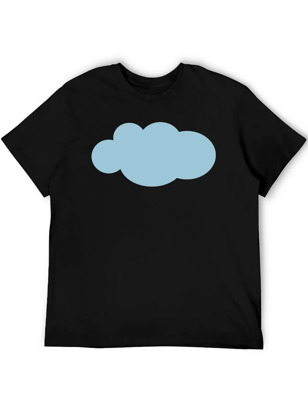 Mens Black T-Shirt with Blue Cloud Graphic