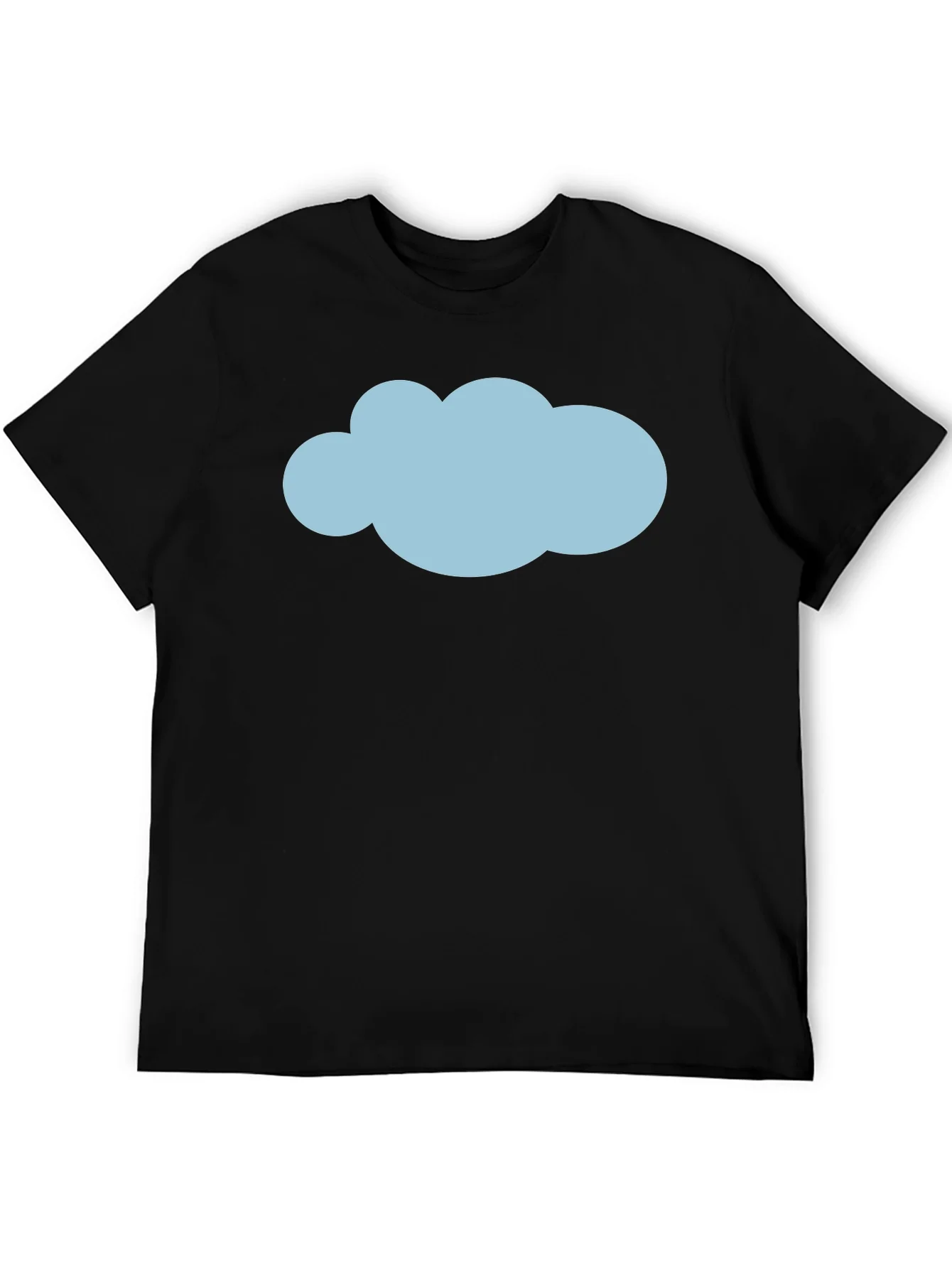 Mens Black T-Shirt with Blue Cloud Graphic
