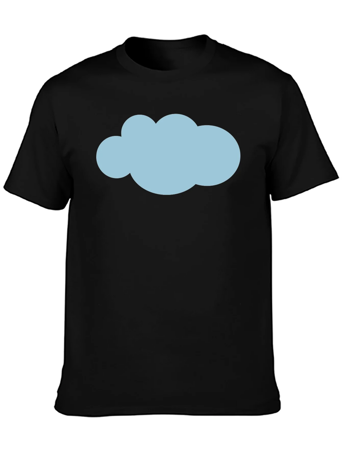 Mens Black T-Shirt with Blue Cloud Graphic
