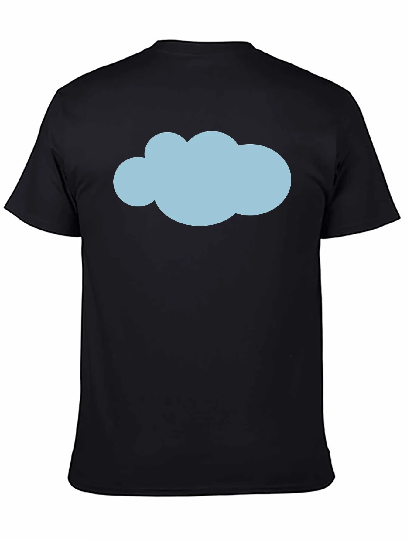 Mens Black T-Shirt with Blue Cloud Graphic