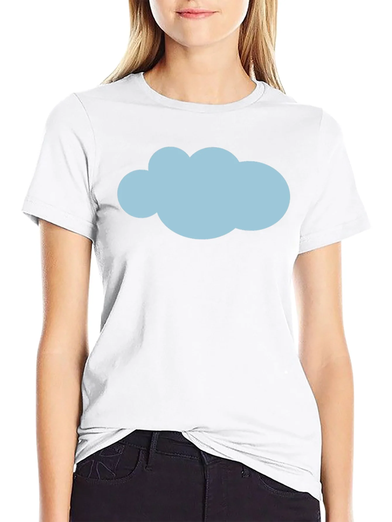 Mens Black T-Shirt with Blue Cloud Graphic