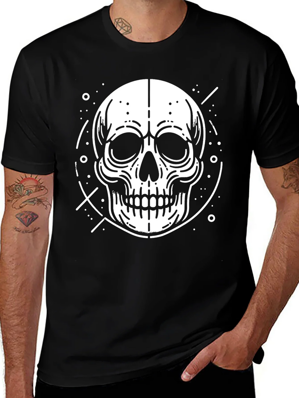 Skull Graphic Print T-Shirt - Modern Style
