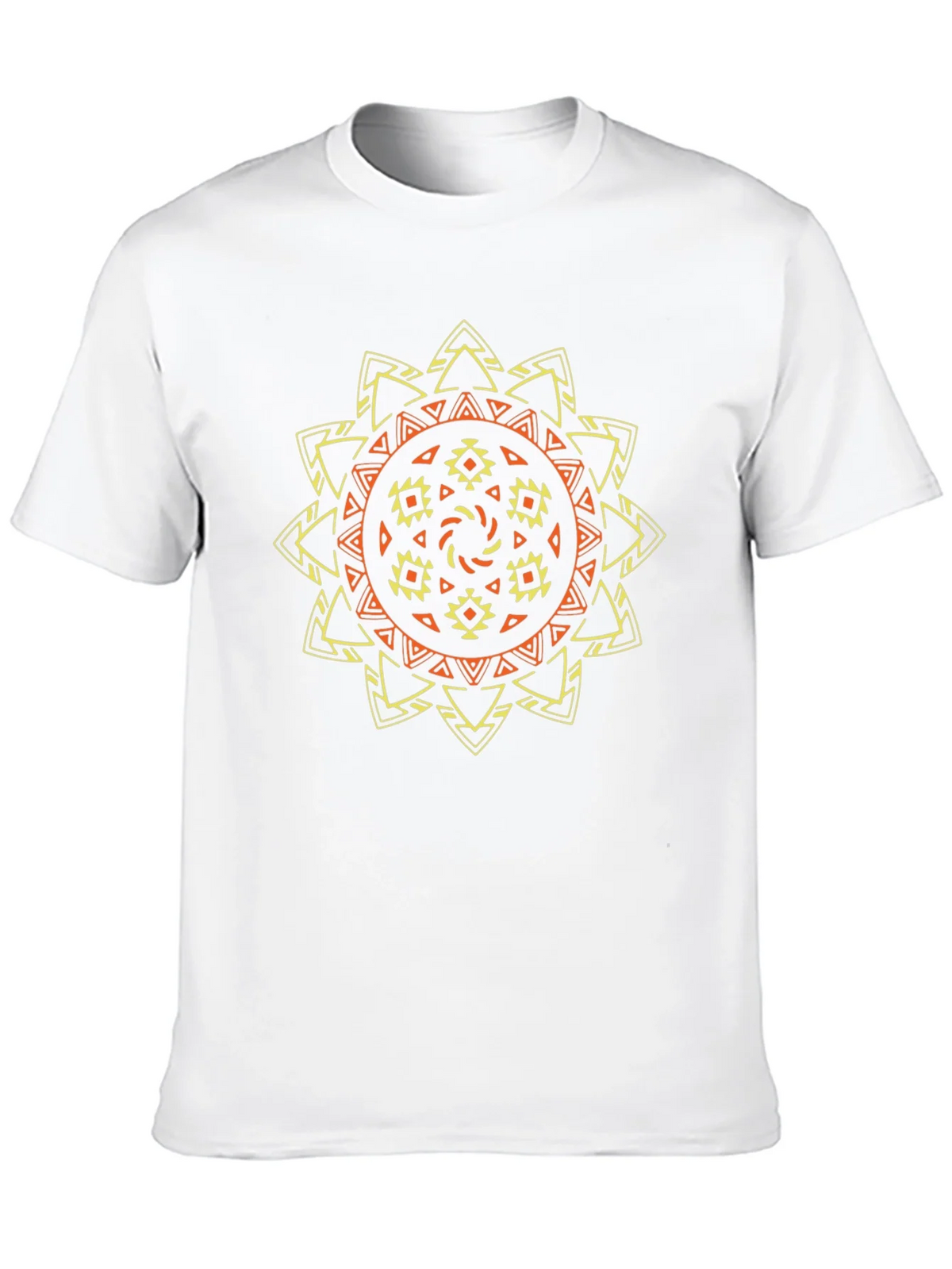 Tribal Sun Graphic Tee - Stylish Black T-Shirt