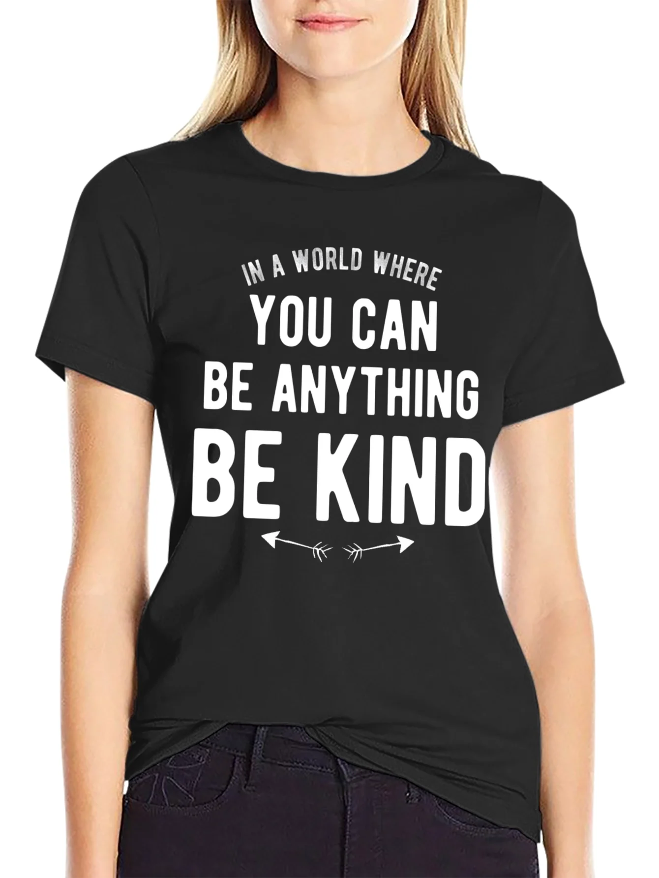 Be Kind Graphic Tee - Black Crewneck T-Shirt