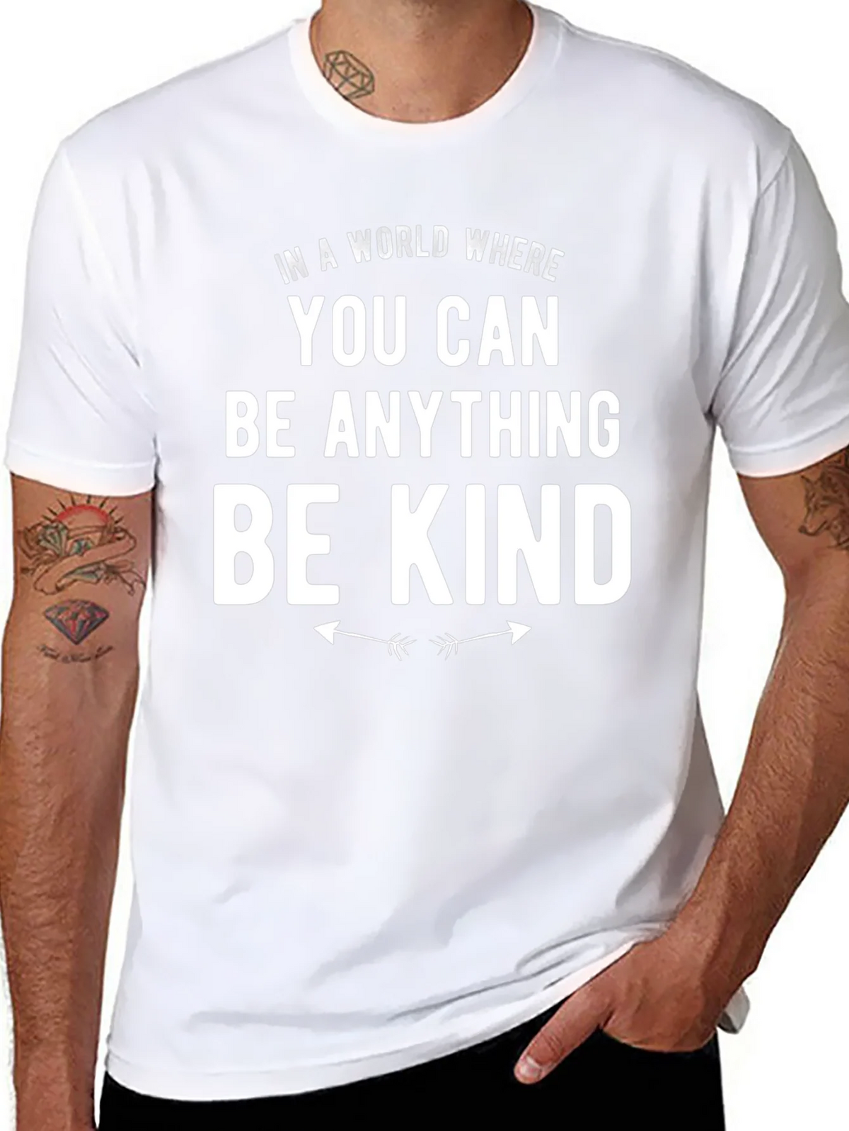 Be Kind Graphic Tee - Black Crewneck T-Shirt
