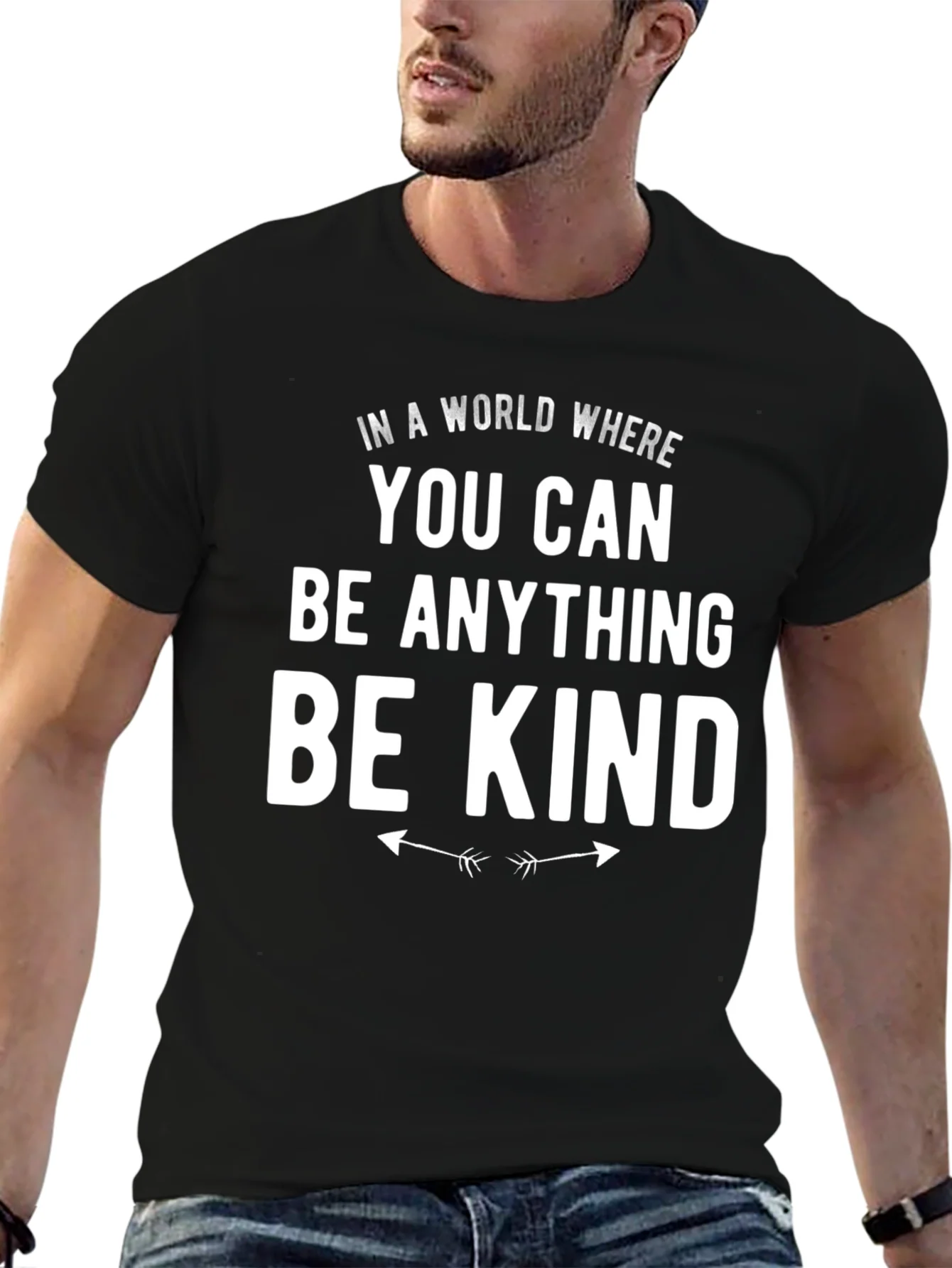 Be Kind Graphic Tee - Black Crewneck T-Shirt