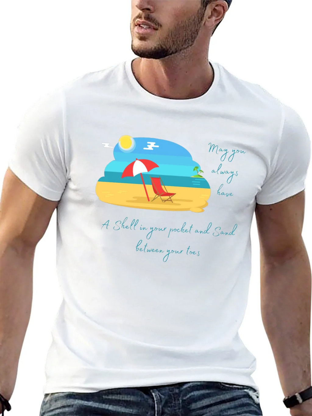 Beach Vibes Graphic Tee - Sand & Shells