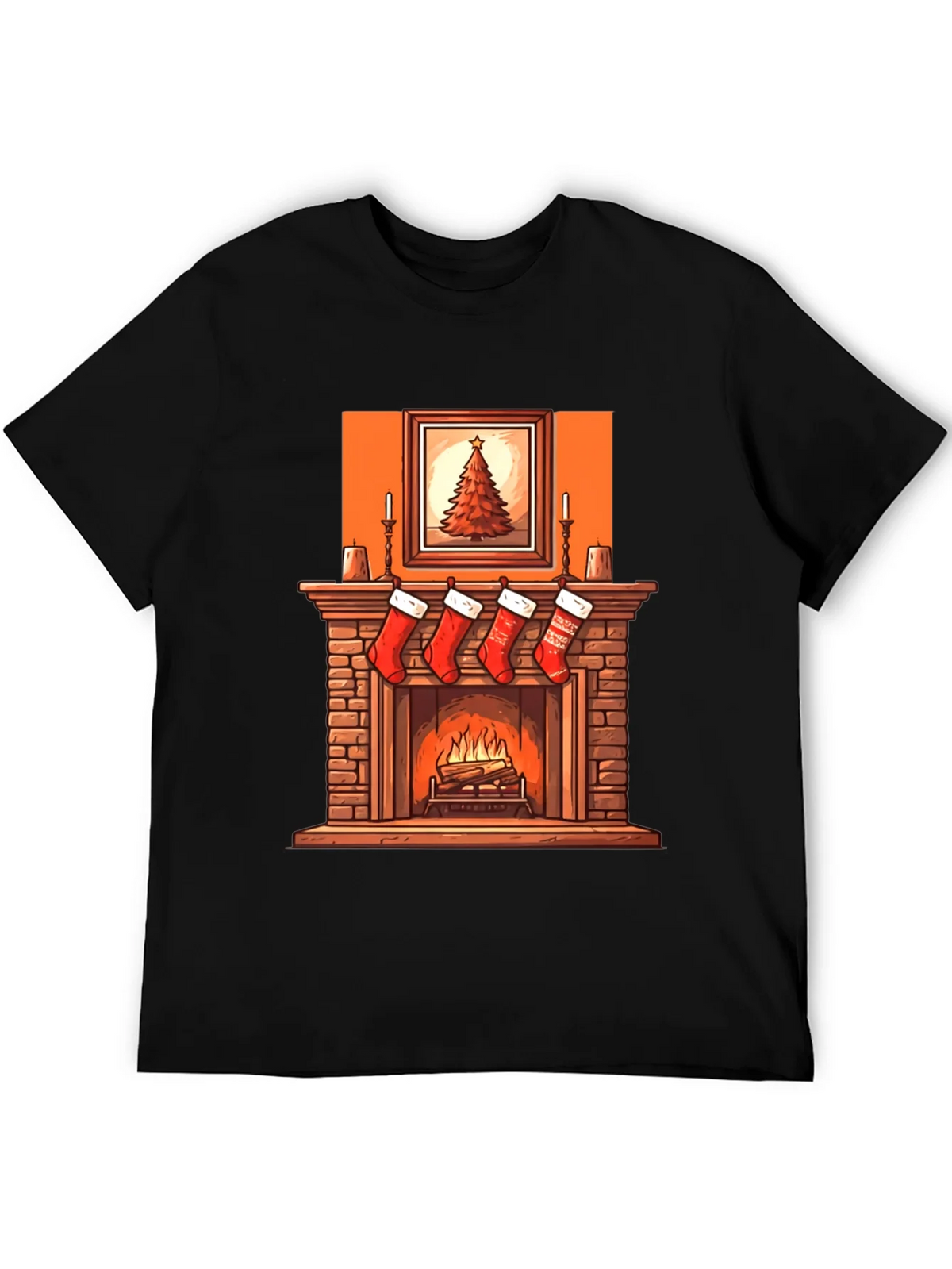 Christmas Fireplace Graphic Tee