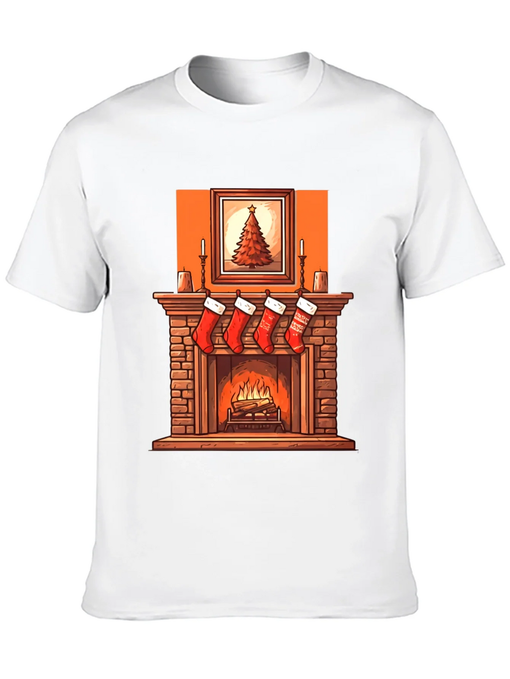 Christmas Fireplace Graphic Tee