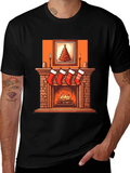 Christmas Fireplace Graphic Tee