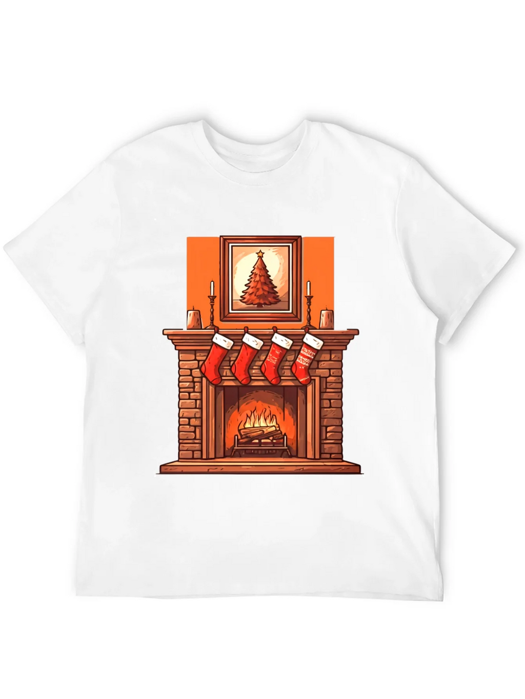 Christmas Fireplace Graphic Tee