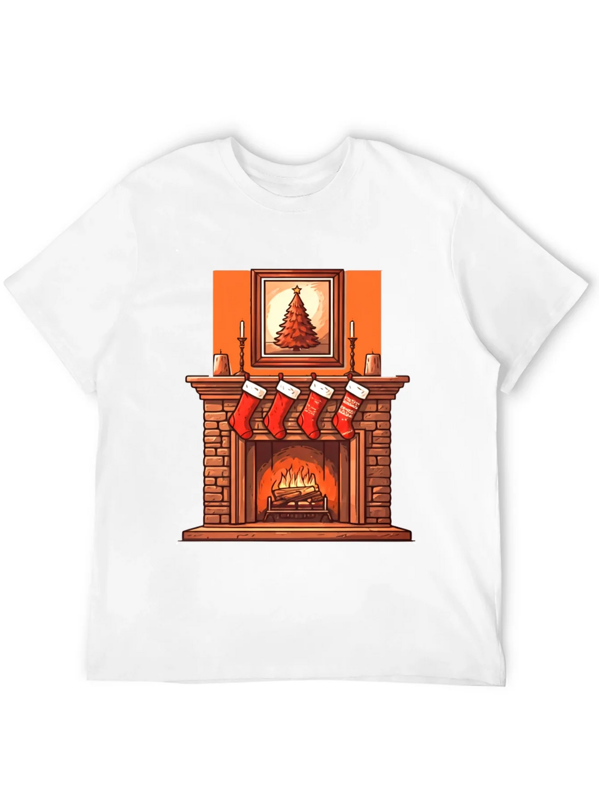 Christmas Fireplace Graphic Tee