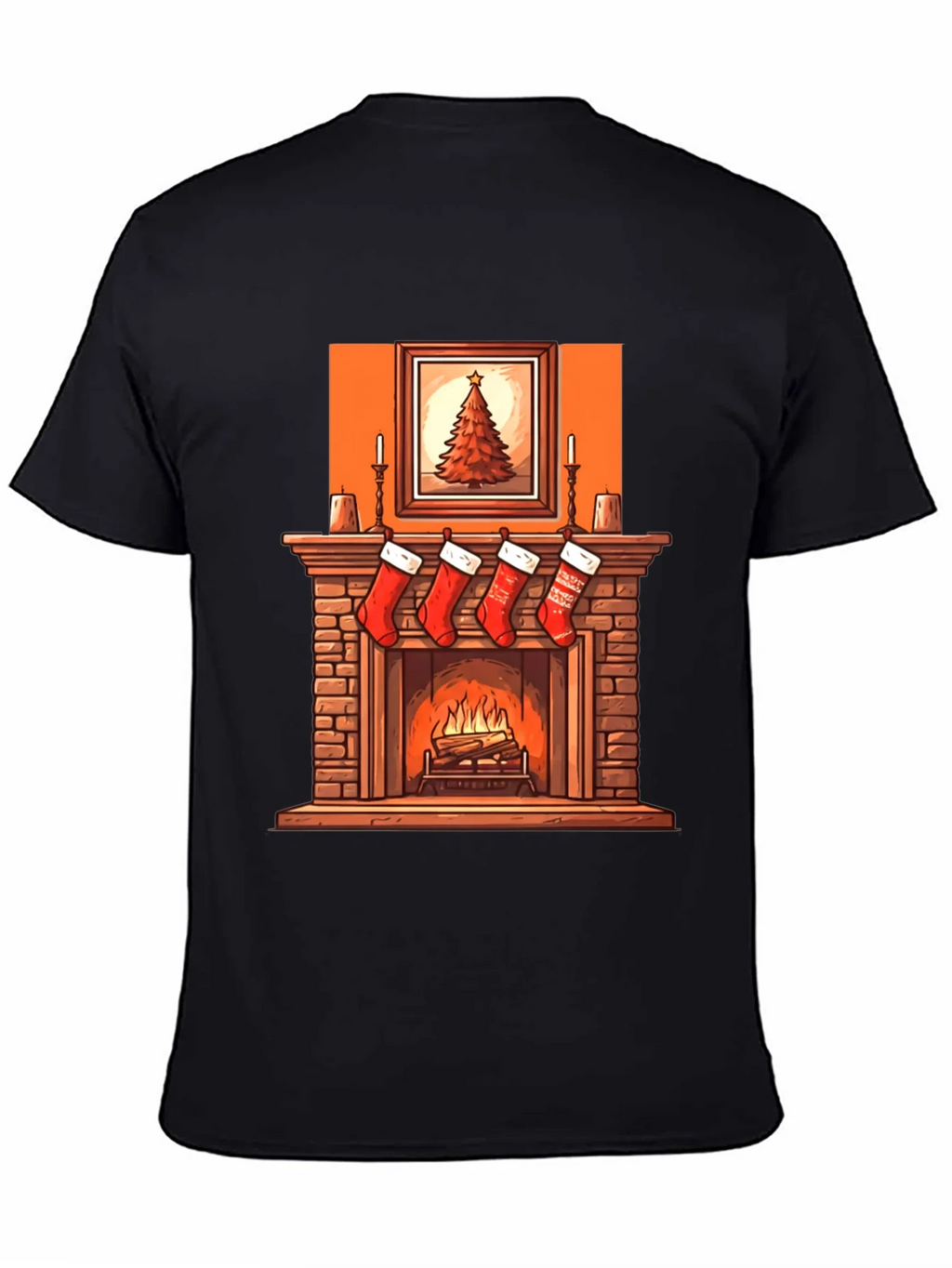 Christmas Fireplace Graphic Tee