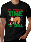 Festive Sloth T-Shirt: Most Wonderful Time to Chill