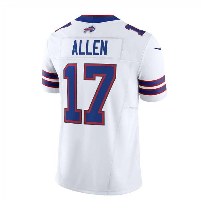 B.Bills #17 Josh Allen White Vapor F.U.S.E. Limited Player Jersey ������ Home American Football Jerseys