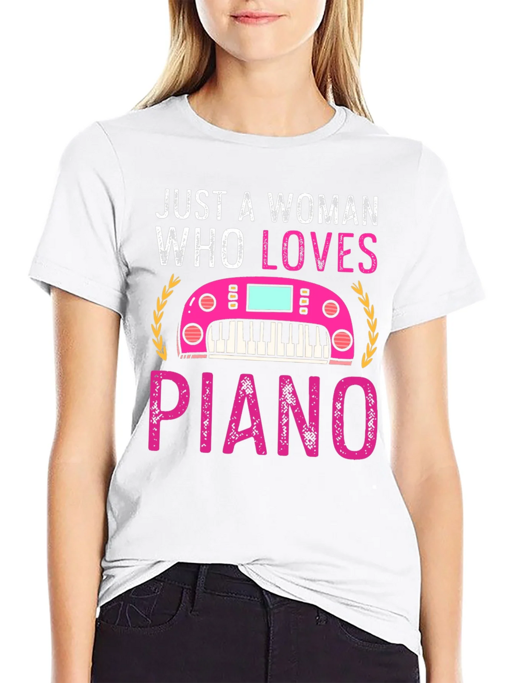 Just A Woman Who Loves Piano T-Shirt