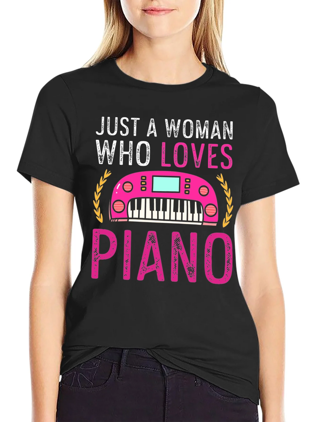 Just A Woman Who Loves Piano T-Shirt