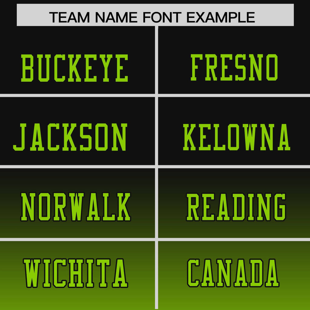 Custom Black Neon Green Gradient Fashion Personalized Authentic Football Jersey